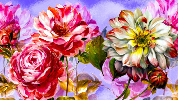 Картинка разное компьютерный+дизайн kolorowe kwiaty grafika