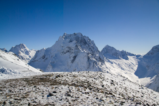 Обои картинки фото домбай, природа, горы, кавказ, снег, россия