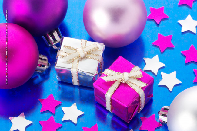 Обои картинки фото календари, праздники,  салюты, подарок, коробка, шар, игрушка