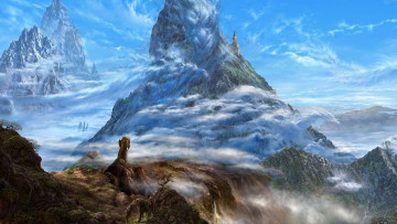 Картинка kazamasa uchio фэнтези пейзажи горы
