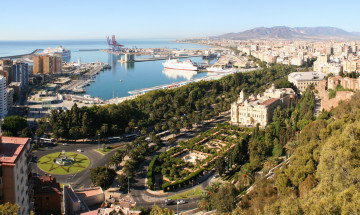 Картинка испания андалусия малага города панорамы дома море панорама