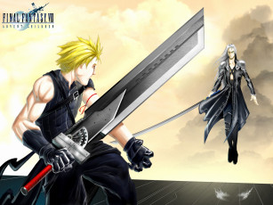 обоя аниме, final fantasy, воин, sephiroth, меч, strife, оружие, cloud