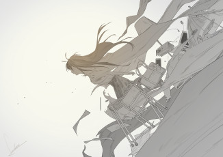 Картинка аниме оружие +техника +технологии девушка арт