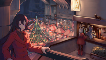 Картинка аниме зима +новый+год +рождество bigrbear