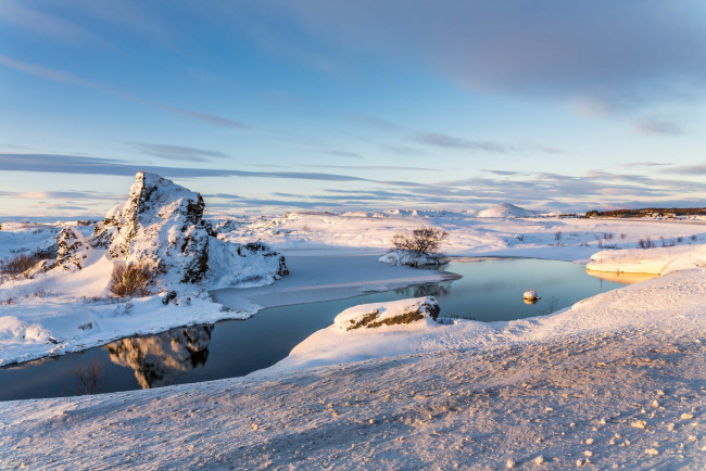 Обои картинки фото природа, зима, исландия, iceland