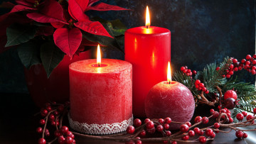 Картинка праздничные новогодние+свечи огоньки свечи пуансеттия