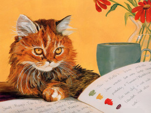 Картинка рисованные животные коты
