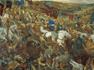 Картинка куликовская битва рисованные павел попов