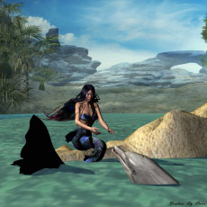 Картинка 3д графика fantasy фантазия дельфин русалка