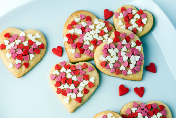 Картинка праздничные день+святого+валентина +сердечки +любовь печенье