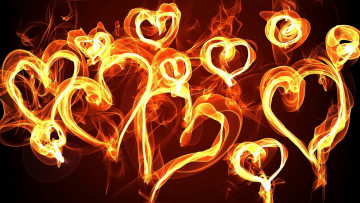 Картинка разное компьютерный+дизайн огонь абстракция сердечки