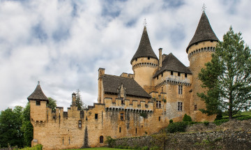 Картинка chateau+de+puymartin +france города замки+франции замок стена парк
