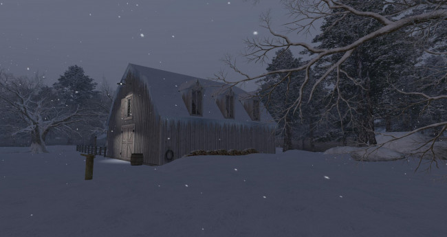 Обои картинки фото разное, сооружения,  постройки, деревья, дом, снег