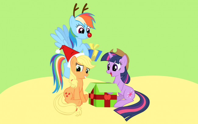 Обои картинки фото мультфильмы, my little pony, подарки, пони