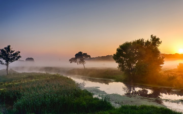 Картинка природа реки озера пейзаж туман утро река