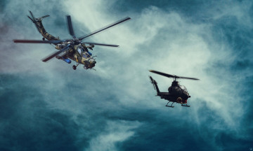 Картинка ми-28н авиация вертолёты боевой вертолет военная небо ми28н ночной охотник