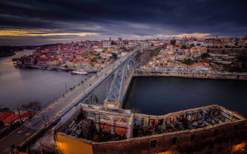 Картинка города порту+ португалия мост