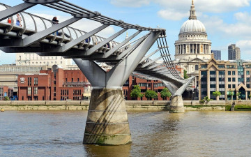 обоя millennium bridge, города, лондон , великобритания, millennium, bridge