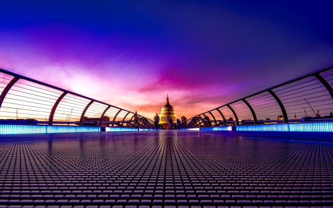 Обои картинки фото millennium bridge, города, лондон , великобритания, millennium, bridge