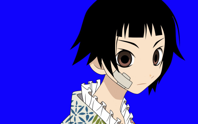 Обои картинки фото аниме, sayonara zetsubo sensei, пластырь, лицо, девочка