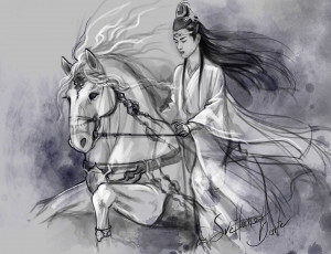 Картинка рисованное кино +мультфильмы лань ванцзы лошадь всадник