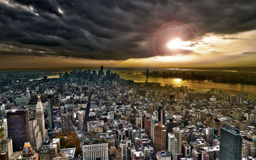 Картинка города нью йорк сша небоскребы manhatten нью-йорк небо тучи