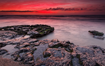 Картинка природа побережье камни вечер облака
