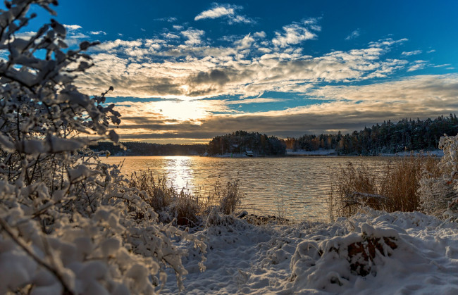 Обои картинки фото природа, зима, балтийское, море, финляндия, снег