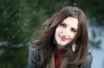 Картинка девушки -unsort+ лица +портреты снег зима улыбка взгляд девушка