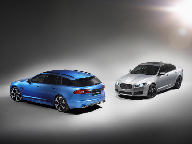 Обои картинки фото автомобили, jaguar, синий, 2014, uk-spec, xfr-s, sportbrake