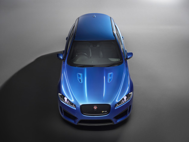 Обои картинки фото автомобили, jaguar, uk-spec, sportbrake, xfr-s, синий, 2014