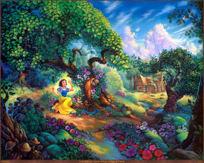 Картинка tom dubois snow whites magical forest рисованные цветы белоснежка арт
