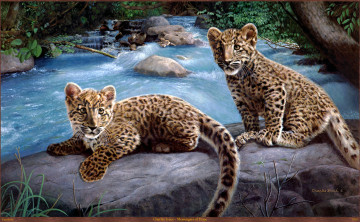 Картинка charles frace messengers of hope рисованные арт река леопарды