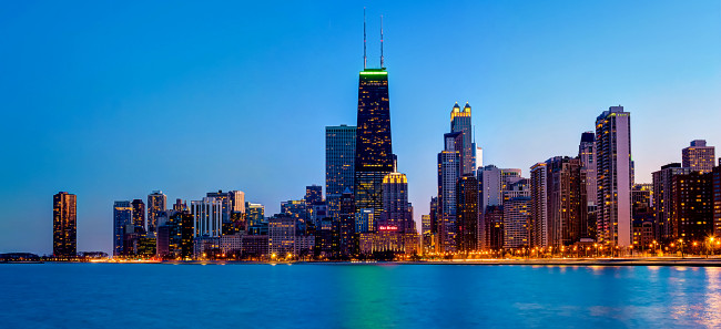 Обои картинки фото города, Чикаго, сша, здания, океан, небоскрёбы