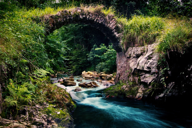 Обои картинки фото природа, реки, озера, мостик, речка