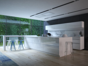 Картинка 3д+графика realism+ реализм кухня стиль интерьер дом дизайн комната