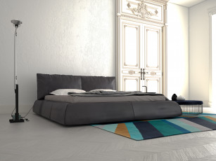 Картинка 3д+графика realism+ реализм спальня дизайн оформление