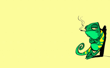 Картинка рисованные минимализм сигарета зеленый chameleon серьезный хамелеон