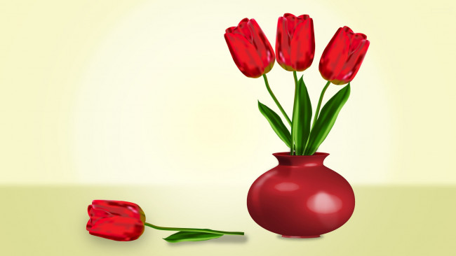 Обои картинки фото рисованные, цветы, тюльпаны