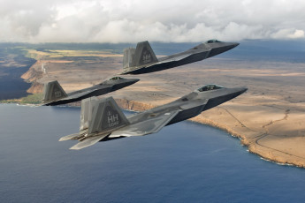 Картинка авиация боевые+самолёты f-22 raptors самолёты оружие