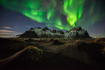 Картинка природа северное+сияние горы сияние ночь
