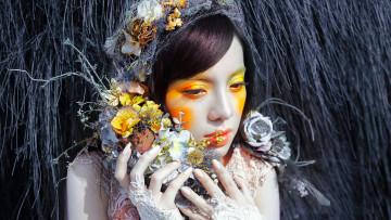 Картинка девушки -unsort+ креатив цветы макияж девушка fashion fantasy colors lou ann