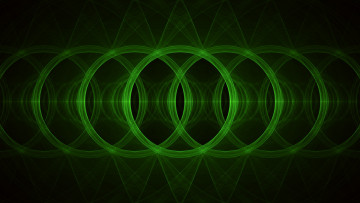 Картинка 3д+графика абстракция+ abstract зеленые абстрактные кольца