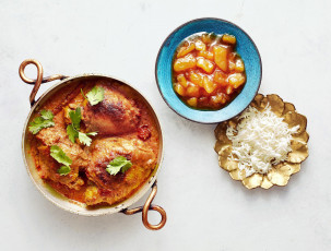 Картинка еда мясные+блюда кухня индийская рис курица