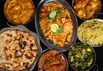 Картинка еда вторые+блюда кухня индийская лепешка рагу рис плов