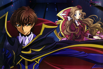 обоя аниме, code geass, парень, девушка