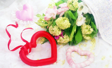 Картинка праздничные день+святого+валентина +сердечки +любовь букет сердечки