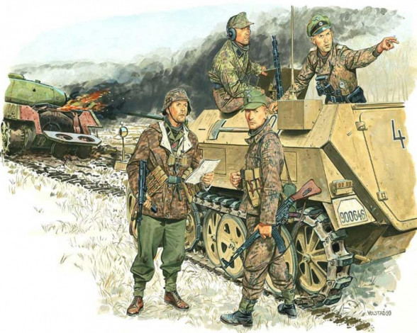 Обои картинки фото waffen, ss, рисованные, армия