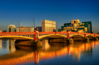 обоя london, england, города, лондон, великобритания, vauxhall, bridge, река, мост, здания