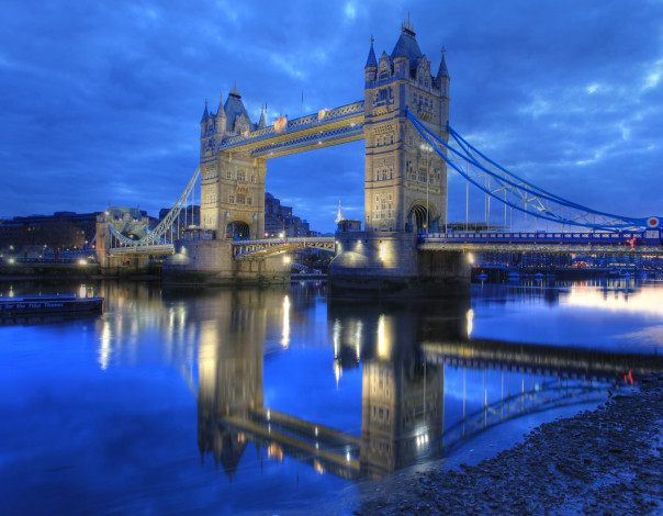 Обои картинки фото города, лондон, великобритания, темза, англия, мост, hdr